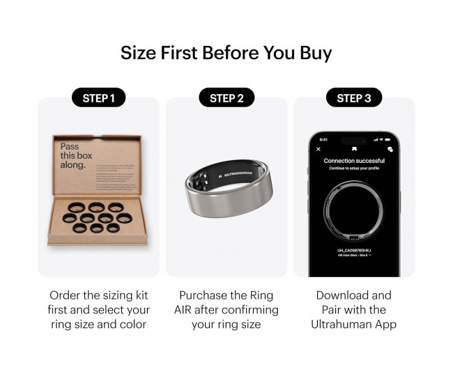 Умное кольцо ULTRAHUMAN Ring AIR (Raw Titanium) (Size 8)